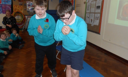 Two children in school uniform